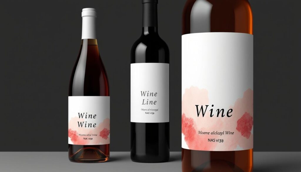 Wino bezalkoholowe etykiety